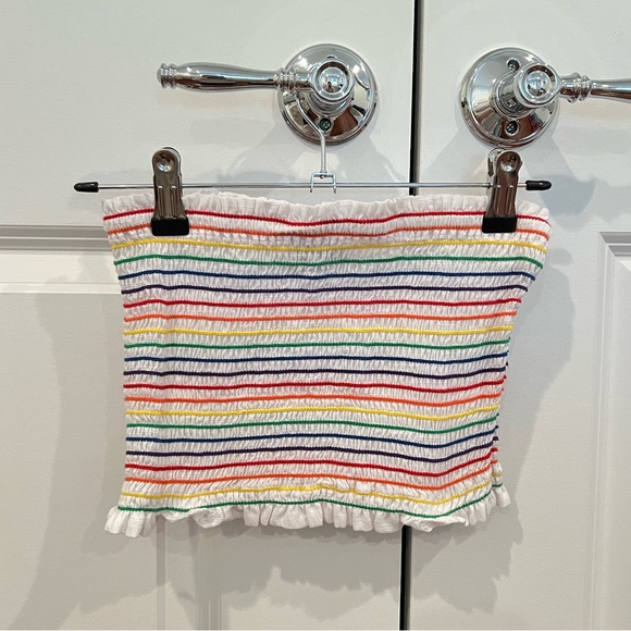 Show Me Your Mumu - Toni Tube Top + Ruffle Skort Set: Size S, White/Rainbow - Picture 3 of 7